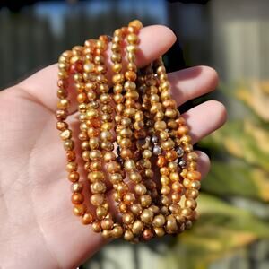 Silpada Copper Freshwater Pearl Stretch Bracelets Set of 6 Sterling Silver B1369